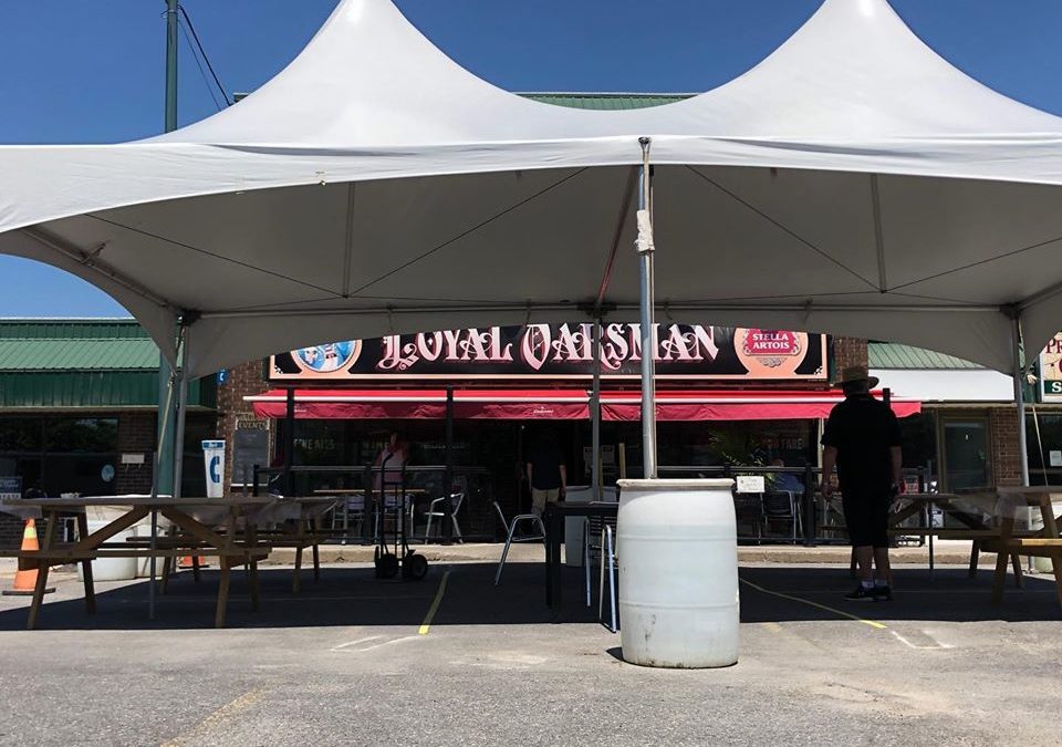 Social distancing at patio tent for a great restaurant in #kingston at The Loyal Oarsman